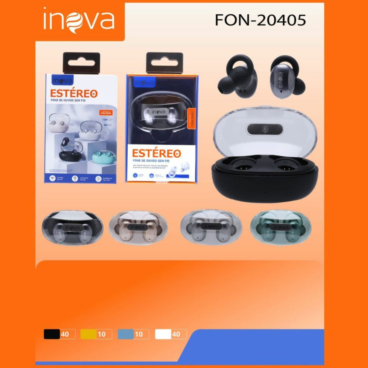 Fone De Ouvido Bluetooth Inova Fon 20405