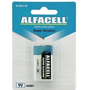 Bateria Alcalina 9V Pilha Alfacell 6lr611b