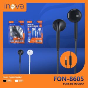 FONE DE OUVIDO COM FIO P2 INOVA FON-8605