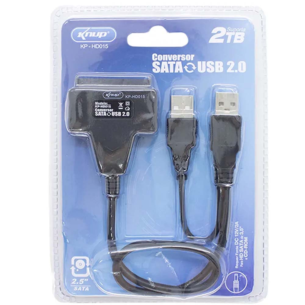 CABO CONVERSOR SATA USB KNUP KP HD015 Atacadao Eletronicos