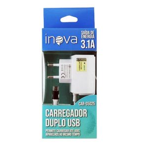 Carregador Micro USB V8 3.1a 2usb Inova Car-g5025