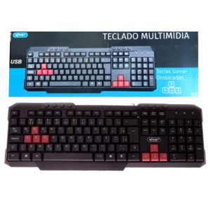 Teclado Multimidia para Computador com FIO USB – Kp-2034a+ Knup