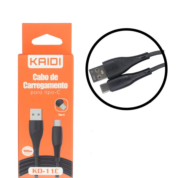 Cabo USB m x USB C m Kaidi KD11c ATACADAO ELETRONICOS 1
