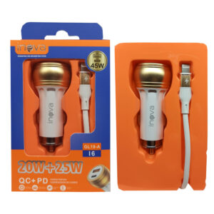 CARREGADOR VEICULAR IPHONE I6 45W INOVA GL19 A