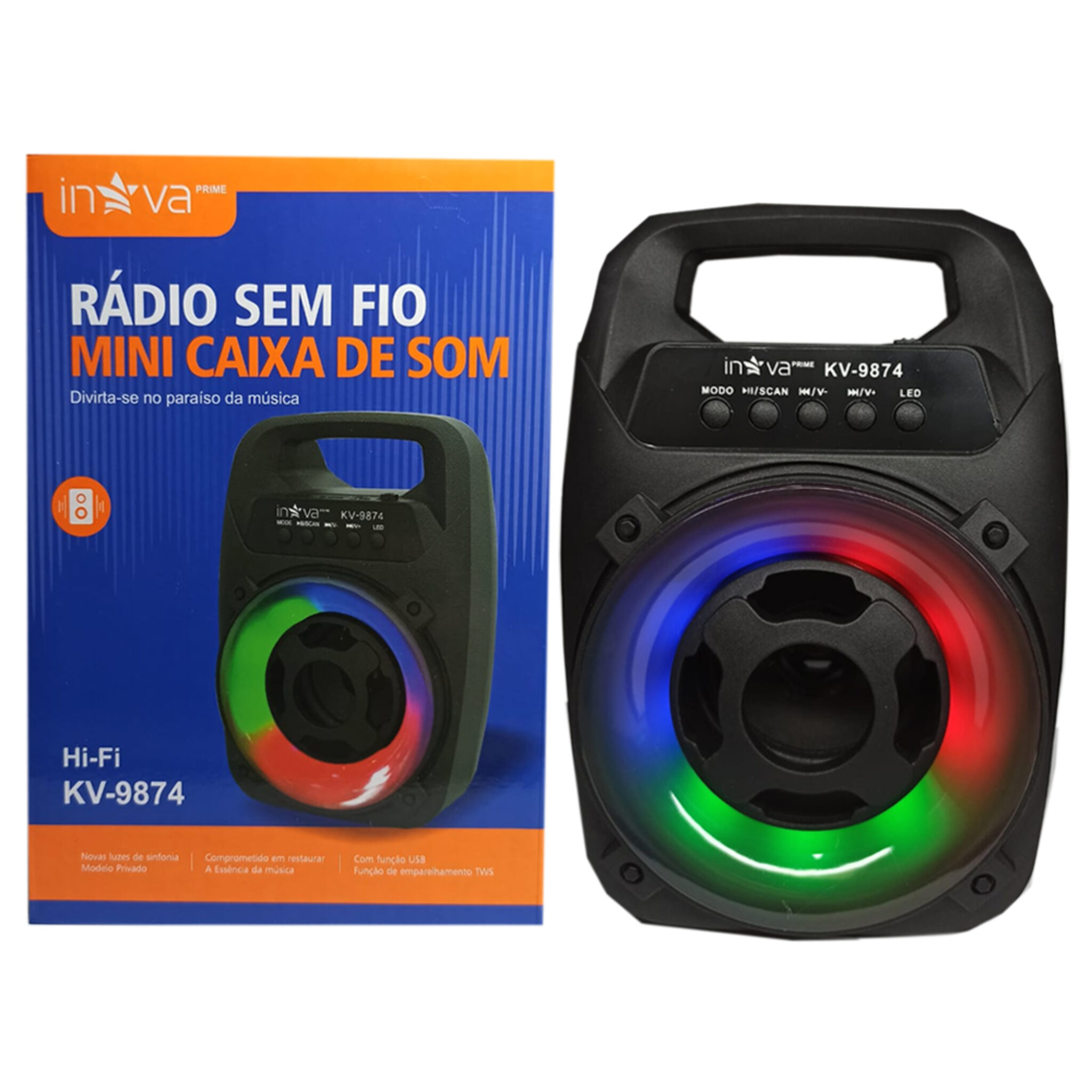 Caixa De SOM Bluetooth Inova Prime Kv-9874