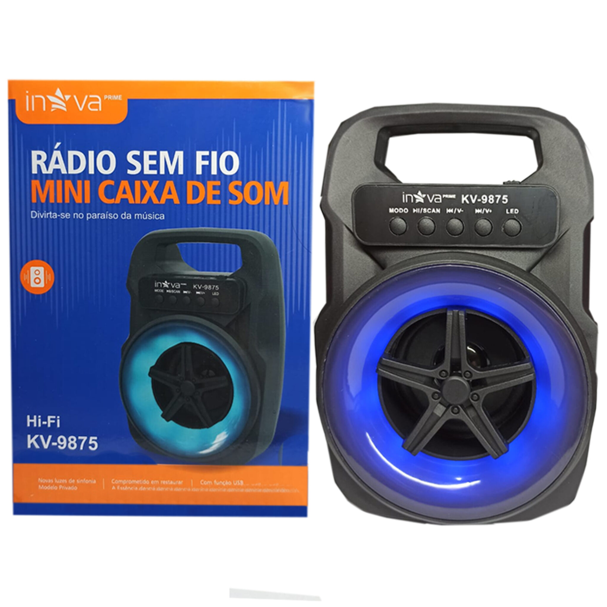 Caixa De SOM Bluetooth Inova Prime Kv-9875