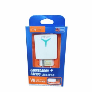 CARREGADOR RAPIDO V8  USB+TPC INOVA CAR-3130S