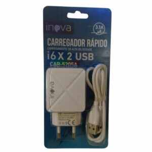Carregador Rapido I6 3.1a 2usb Inova Car-5205a