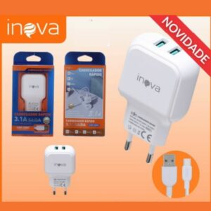 Carregador Rapido 3.1a tipo C Inova Car-3294c