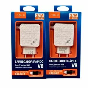 CARREGADOR RAPIDO 3.1A V8 INOVA CAR-9011