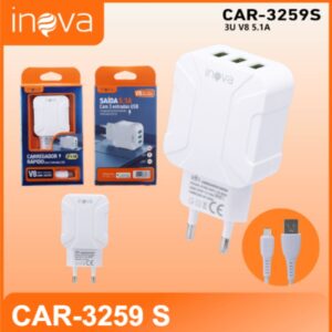 Carregador Rapido V8 Inova Car-3259s