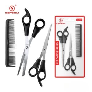 KIT Cabeleireiro C/ Tesoura + Pente Kapbom Ka-1861