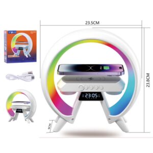 Luminaria RGB C/caixa de SOM e Carregador Indução Inova Rad-12290