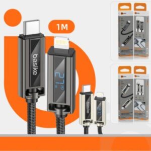 CABO DADOS TIPO C 1m DISPLAY DIGITAL 27W BASIKE BA CBO-082