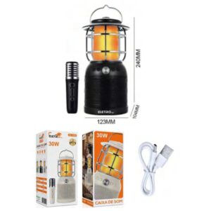 Caixa de SOM Bluetooth Lampião El-1029 Eletromex 30W