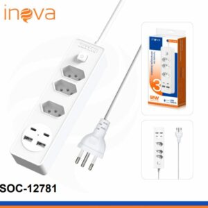 FILTRO DE LINHA 3 TOMADAS 2USB/2 TIPO C INOVA SOC-12781