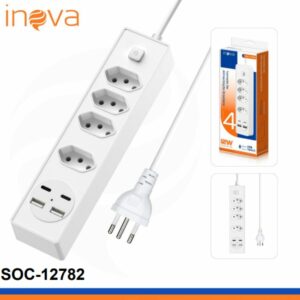 Filtro de Linha 4 Tomadas 2usb/2tipo C Inova- Soc-12782