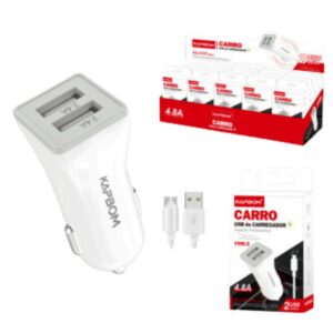 Carregador Veicular tipo C 2usb 4.8a Kapbom Ka-c107-ty