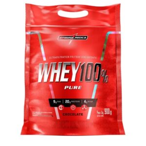 BAG DE WHEY 100% PURE INTEGRALMEDICA MORANGO 900G