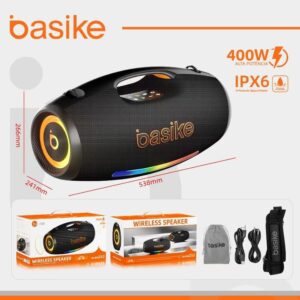 Caixa de SOM Bluetooth Ipx6 400w Basike BA Rad-252