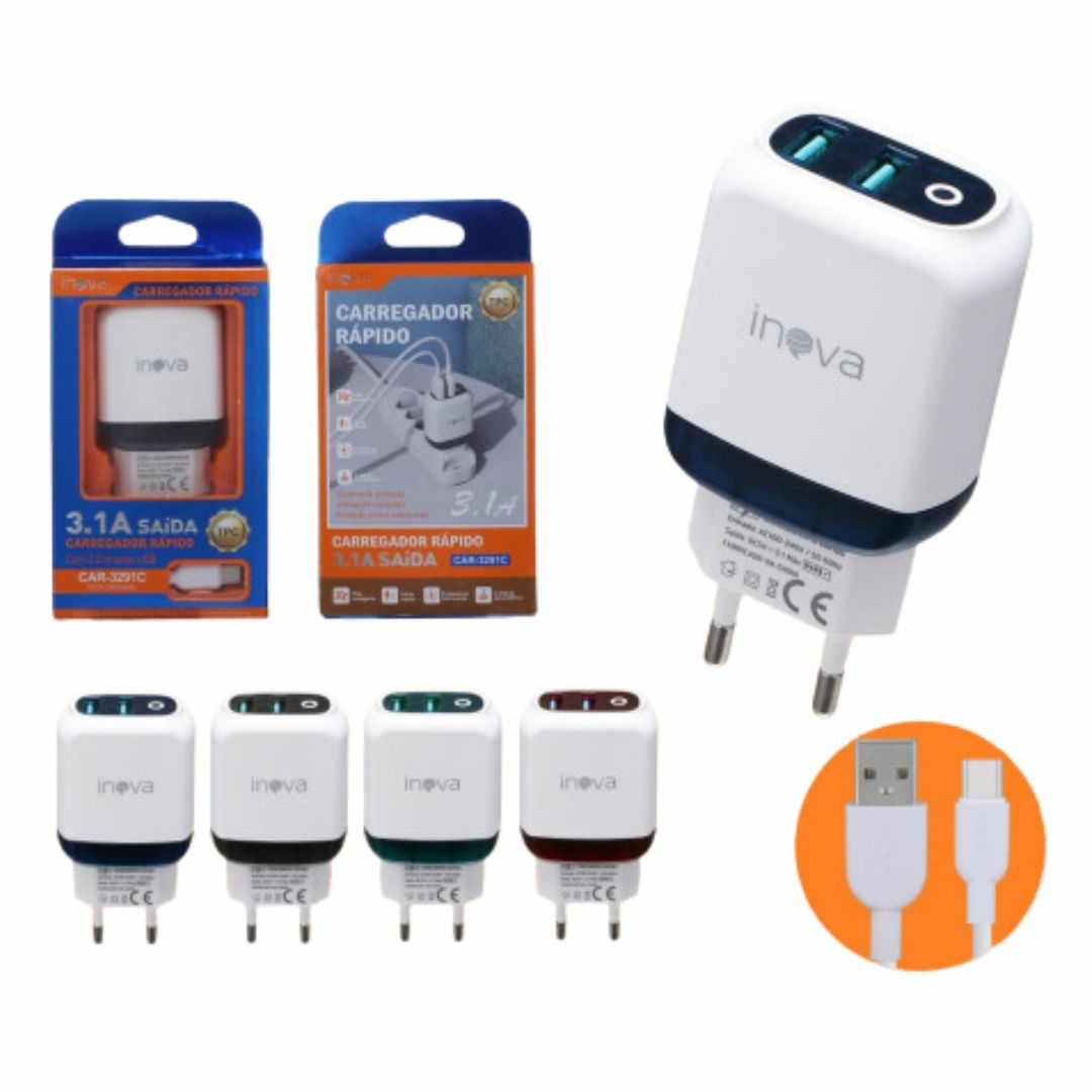 CARREGADOR TIPO C – INOVA CAR-3291C