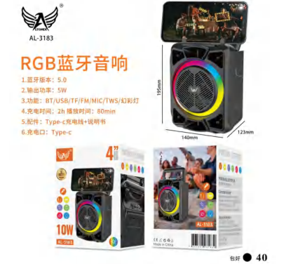 Caixa de SOM RGB 10W Altomex Al-3183