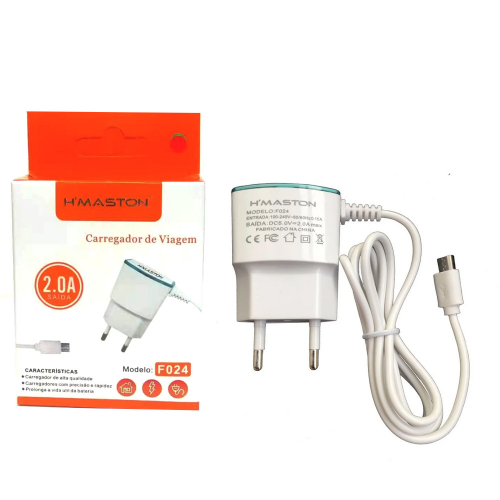 HOME 106 Carrregador Rápido 2.0 1usb + Cabo V8 Embutido Hmaston F024