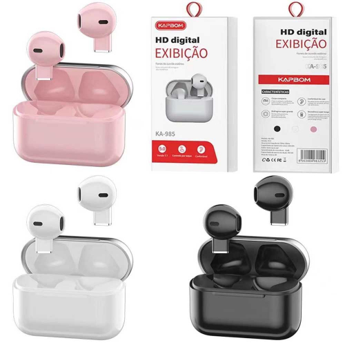 HOME 28 Fone de Ouvido Airphones Bluetooth Kapbom Colorido KA-985
