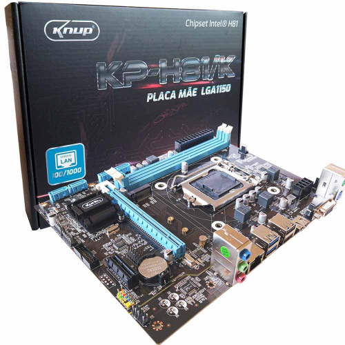 HOME 62 Placa Mãe LGA 1150 DDR3 Intel USB 3.0 2.0 HDMI PCIe Gigabit Knup KP-H81K