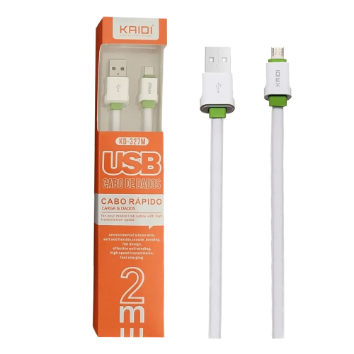 HOME 87 Cabo Kaid V8 Micro USB com 2 Metros Kd-327m