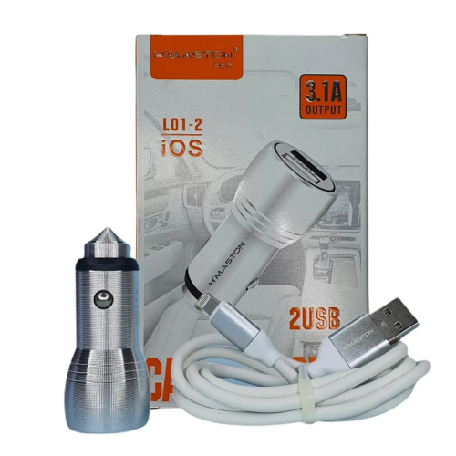 HOME 109 Carregador Veicular 3.1 2usb + Cabo IOS H’maston L01-2
