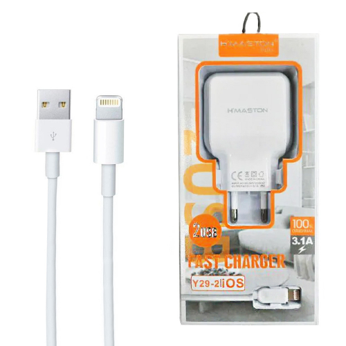 HOME 113 Carregador Rápido 3.1 2usb + Cabo Iphone Hmaston Y29-2