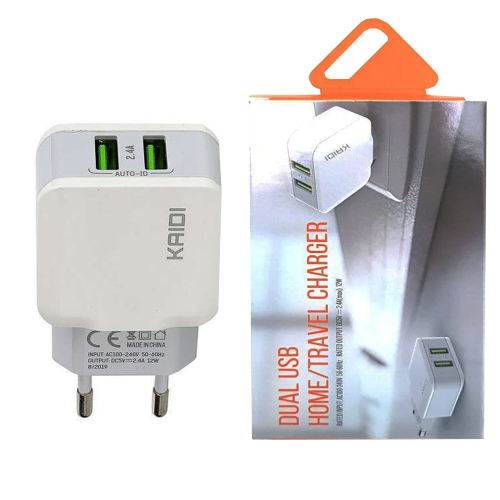 HOME 100 Carregador de Tomada Kaidi 2.4a Branco Kd-301