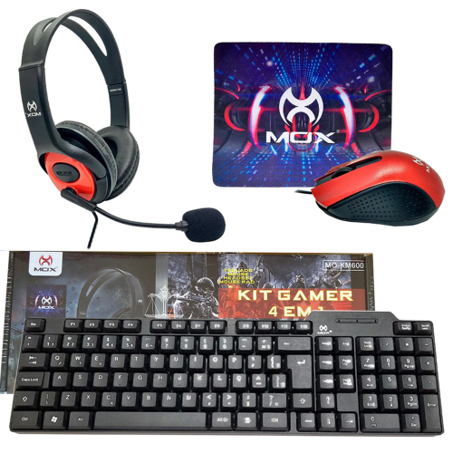 HOME 143 KIT Gamer Teclado Fone Mouse Mox-km600